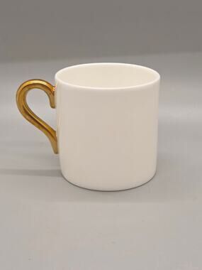 Vintage Coalport Bone China White & Gold Handle Espresso Cup